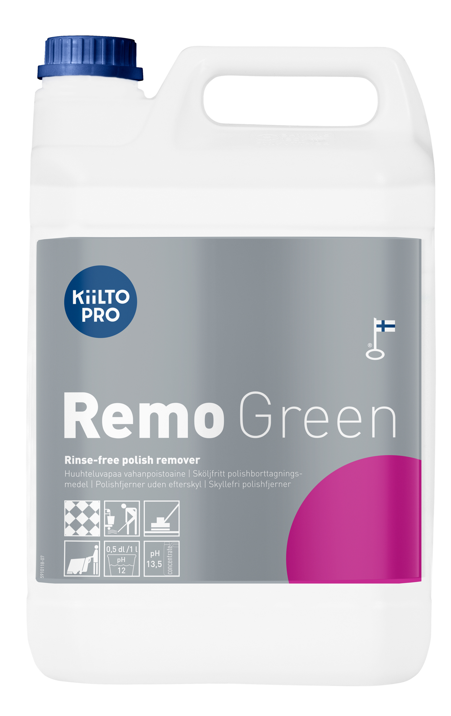 Kiilto Remo Green 5l huuhteluvapaa vahanpoistoaine