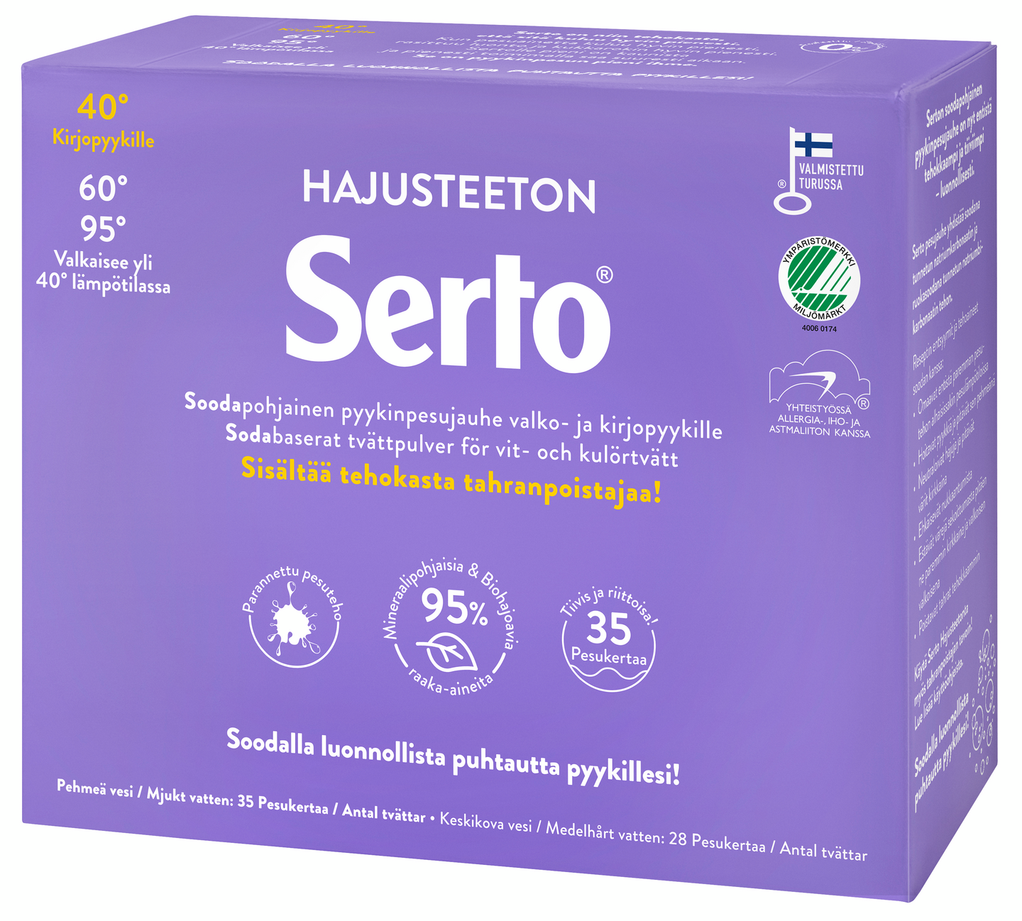 Serto Hajusteeton pyykinpesujauhe 1,35kg