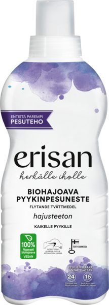 Erisan Biohajoava hajusteton pyykinpesuneste 850ml x108 qpa