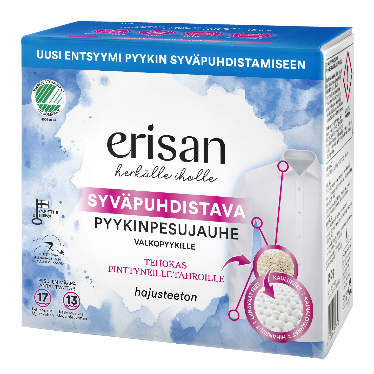 Erisan syväpuhdistava pyykinpesujauhe 750g valkopyykille