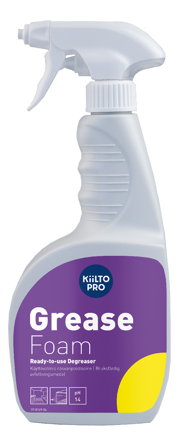 Kiilto Grease Foam 750 ml, käyttövalmis vaahtoava rasvanpoistoaine