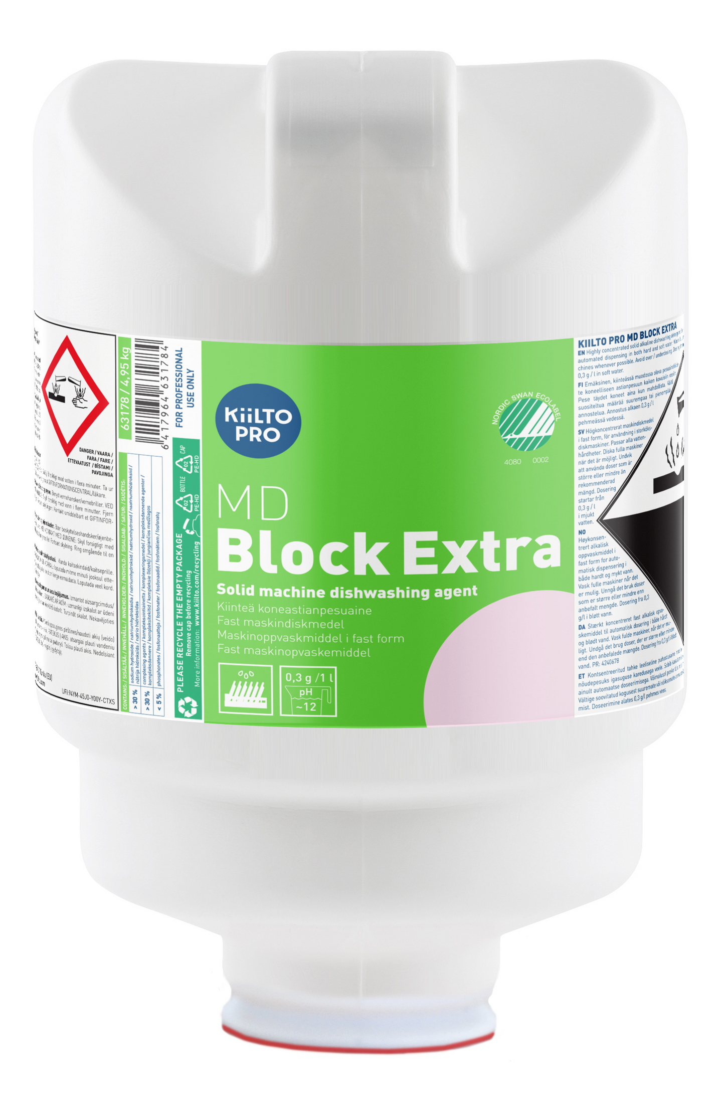 Kiilto MD Block Extra 4,95kg kiinteä koneastianpesuaine