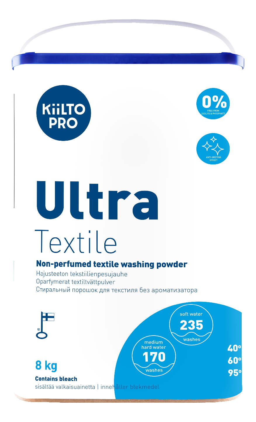 KiiltoPro Ultra Textile 8kg hajusteeton tekstiilienpesujauhe