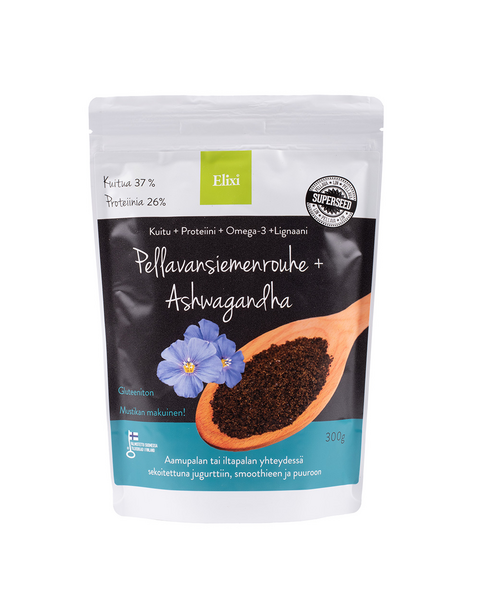 Elixi pellavansiemenrouhe + Ashwagandha 300g