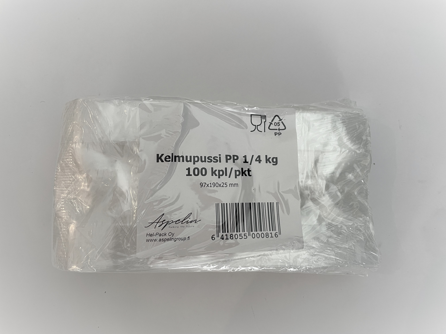 Kelmupussi 1/4kg PP, 100kpl/pkt