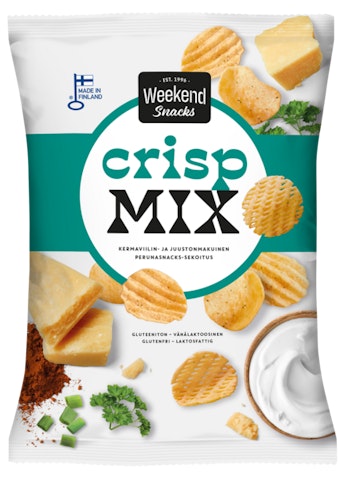 Crisp Mix 180g Kermaviilin- ja juustonmakuinen perunasnacks-sekoitus