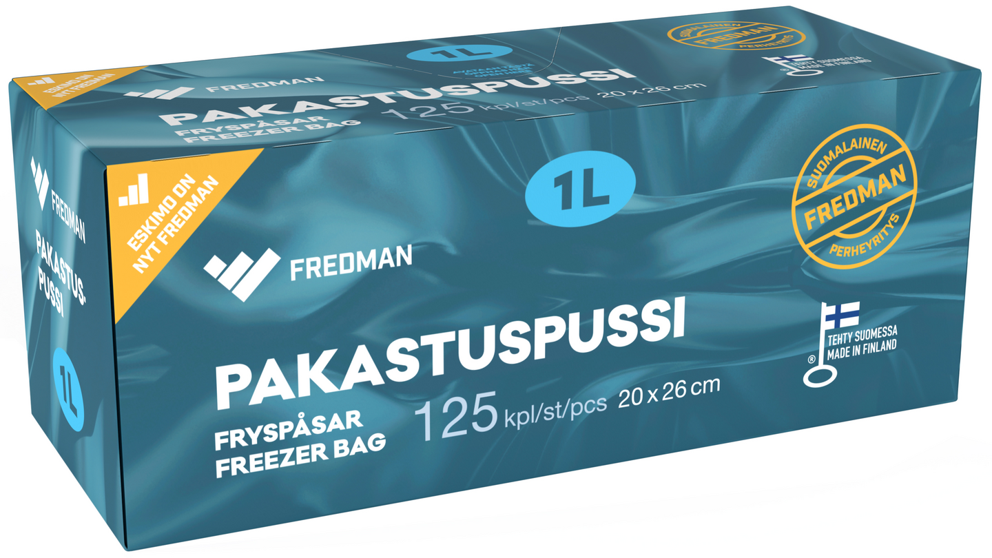 Fredman pakastuspussi 1l 125kpl