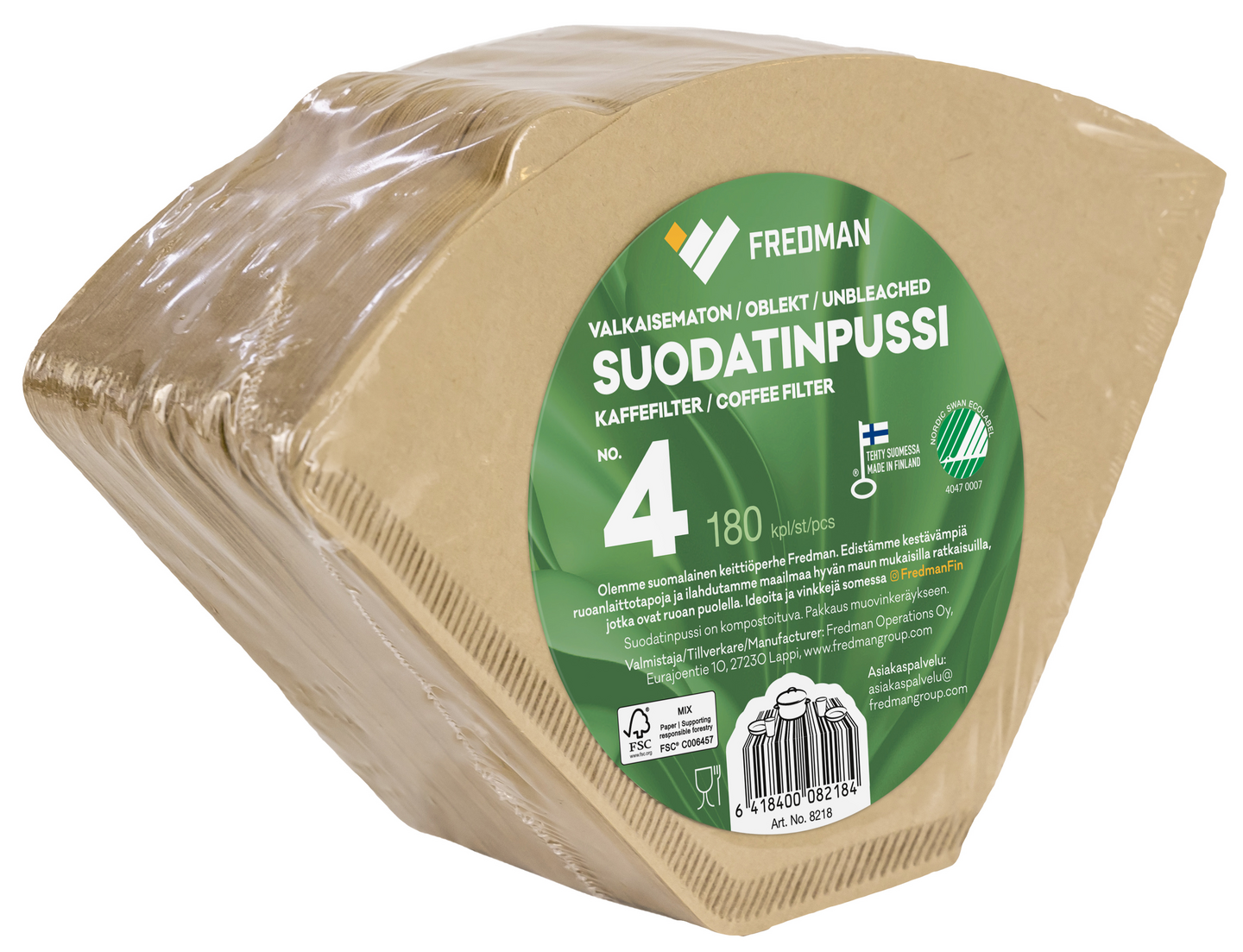 Fredman suodatinpussi 1x4/180 kpl ruskea