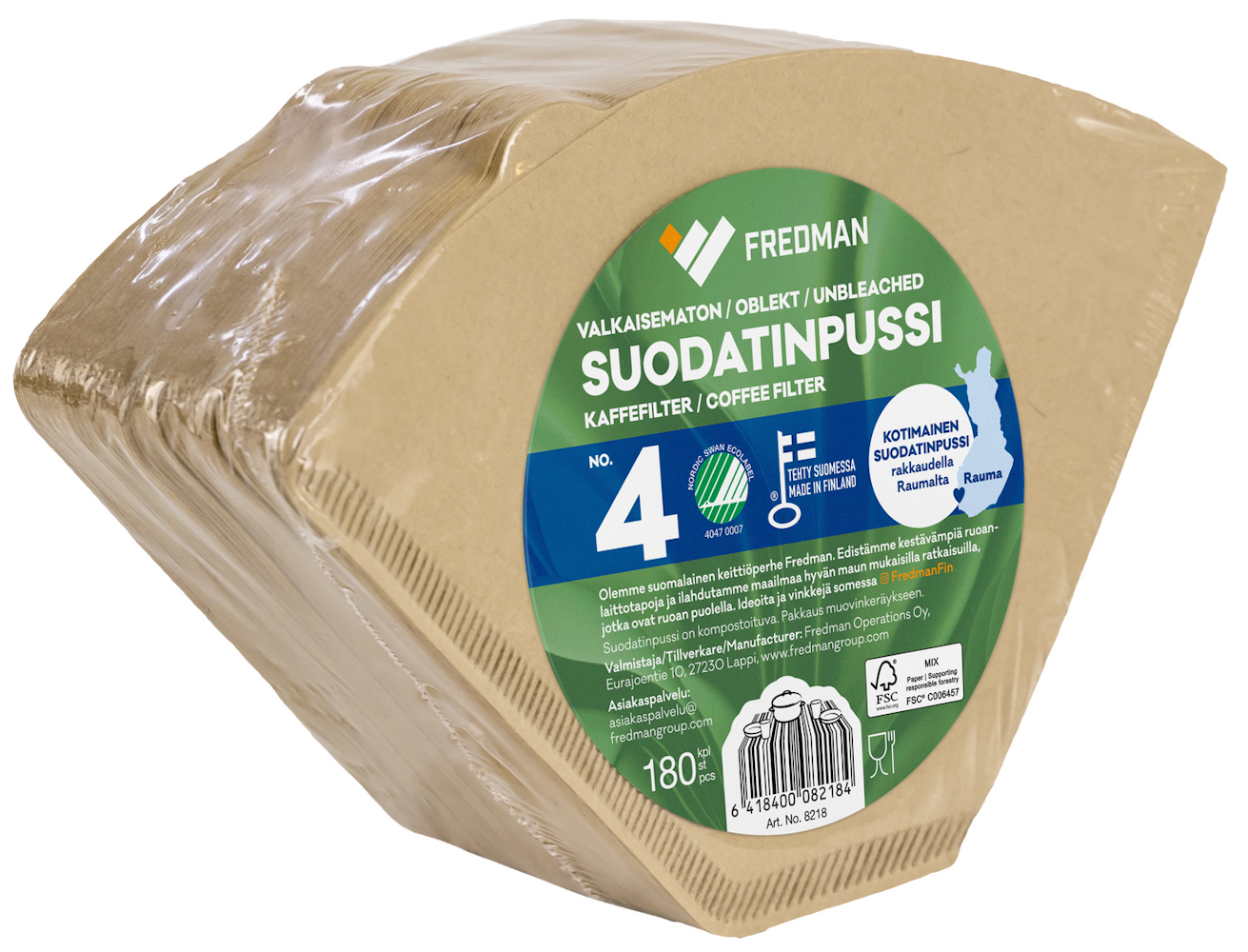 Fredman suodatinpussi 1x4/180 kpl ruskea - HoReCa-tukku Kespro