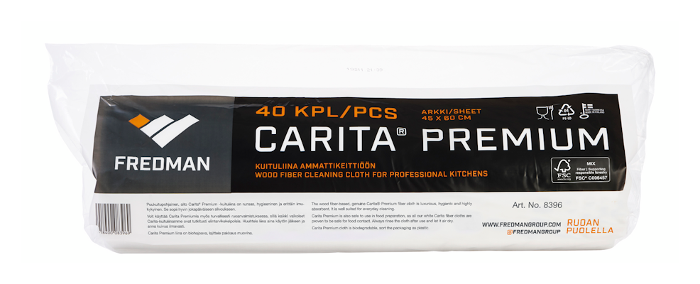 Carita Premium yleisliina 45x60cm 55gsm perforoitu 40kpl/rll