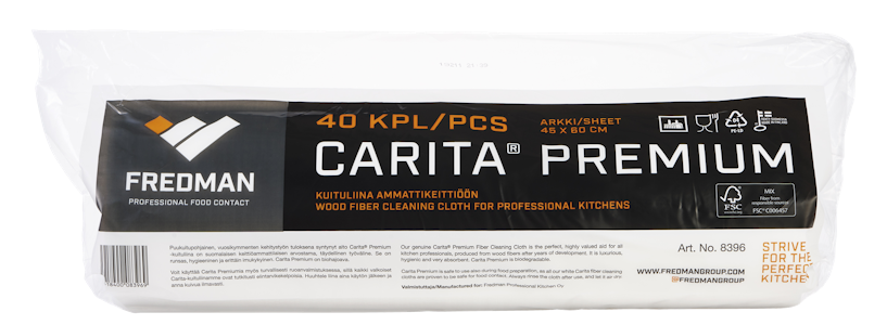 Carita Premium yleisliina 45x60cm 55gsm perforoitu 40kpl/rll