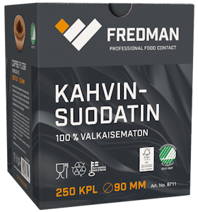 Fredman kahvinsuodatin valkaisematon 90mm 250kpl