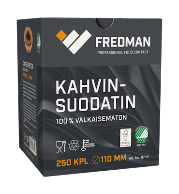 Fredman kahvinsuodatin valkaisematon 110mm 250kpl