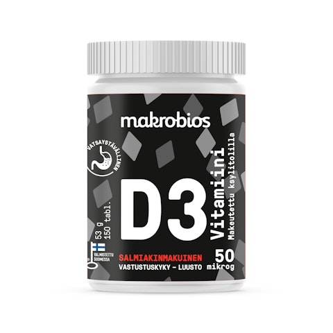 Makrobios D3-vitam 50mcg 150tabl salmiak