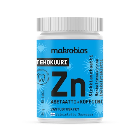 Makrobios Tehokuuri Sinkkiasetaatti +kofeiini 30 tablettia 24g