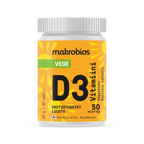 Makrobios Vege D3 vitamiini 50mcg 60 tabl. 15g