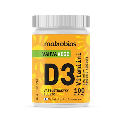 Makrobios Vahva Vege D3 vitamiini 100mcg 60 tabl. 15g