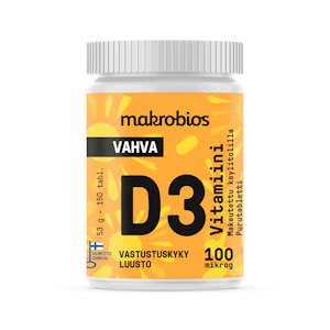 Makrobios Vahva D3-vitamiini appelsiini 100mcg 150 tabl. 53g