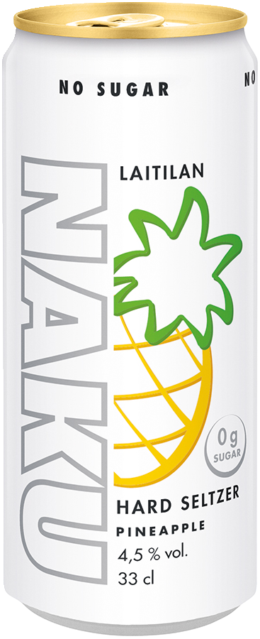 Laitilan Naku Hard Seltzer Pineapple 4,5% 0,33l