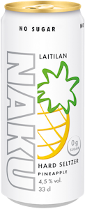 Laitilan Naku Hard Seltzer Pineapple 4,5% 0,33l