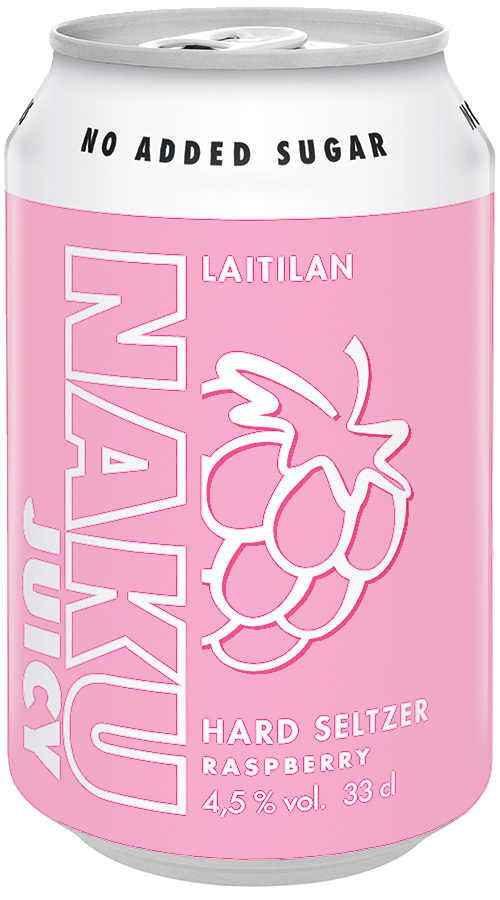 Laitilan Naku Juicy Hard Seltzer Raspberry 4,5% 0,33l