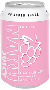 Laitilan Naku Juicy Hard Seltzer Raspberry 4,5% 0,33l