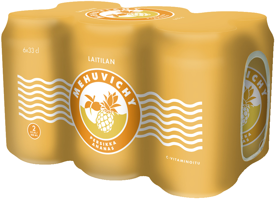 Laitilan Mehuvichy persikka-ananas kivennäisvesi 0,33l 6-pack