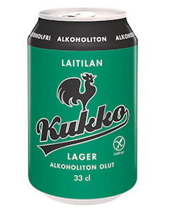 Laitilan Kukko Lager alkoholiton olut 0,3% 0,33l gluteeniton