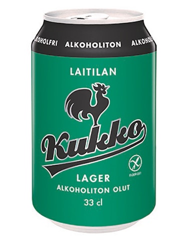 Laitilan Kukko Lager alkoholiton olut 0,3% 0,33l gluteeniton
