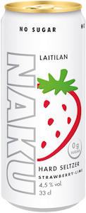 Laitilan Naku Hard Seltzer Strawberry-Lime 4,5% 0,33l