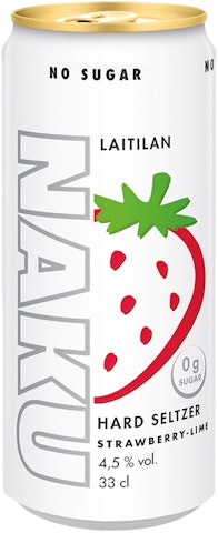 Laitilan Naku Hard Seltzer Strawberry-Lime 4,5% 0,33l
