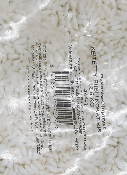 Suomen Iglu keitetty kypsä riisi 2,5kg pakaste