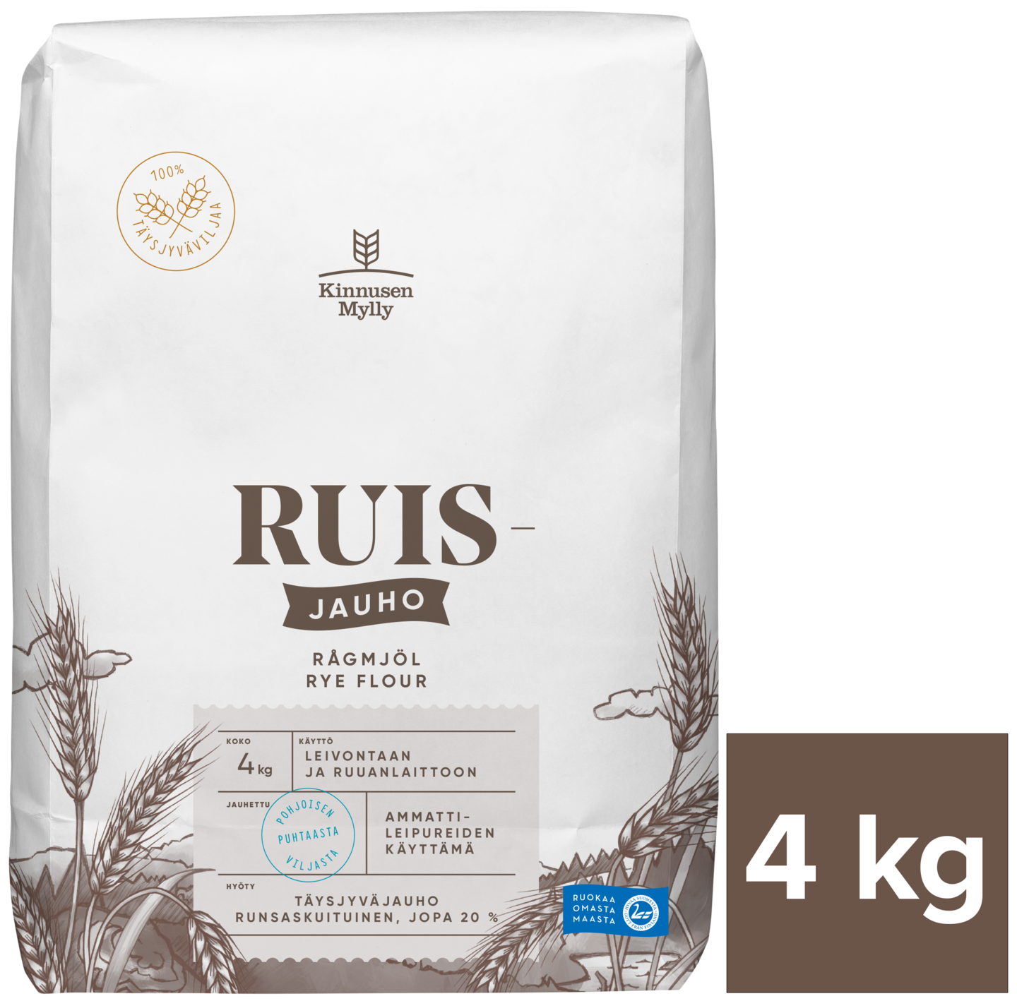 Kinnusen Mylly Ruisjauho 4kg