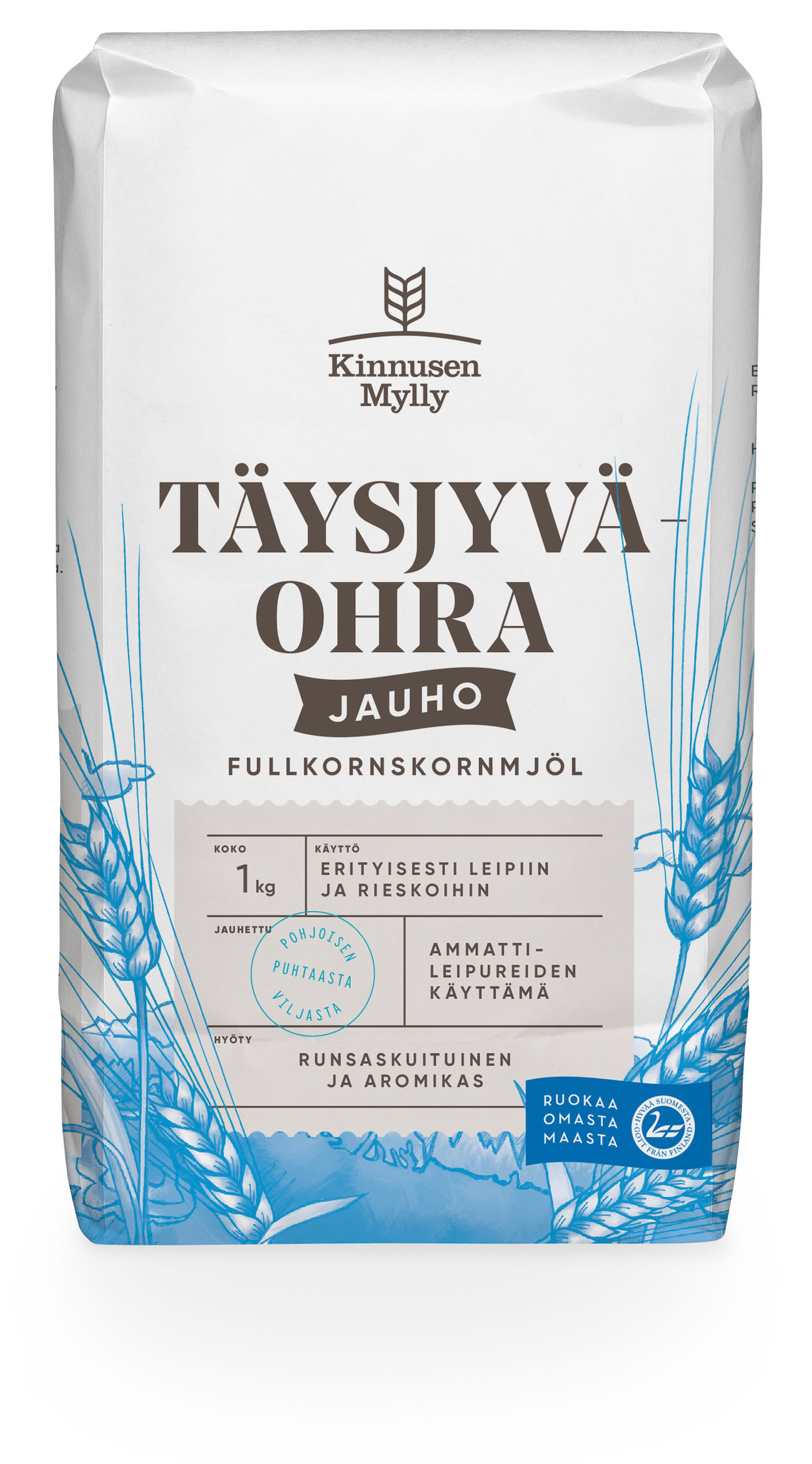 Kinnusen Mylly täysjyväohrajauho 1kg