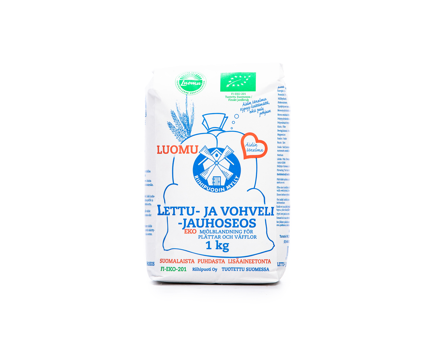 Riihipuoti Äidin Unelma Lettu- ja vohveli-jauhoseos 1kg luomu