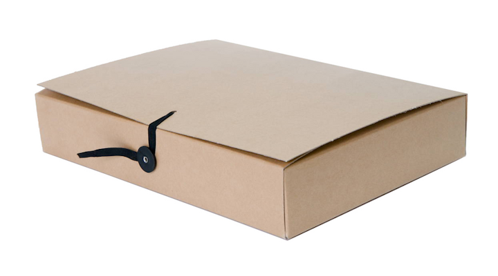 Arkistokotelo A4 8cm nappi-ja nauhasuljin kartonki