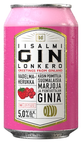 OLVI Iisalmi Vadelma-Herukka GIN long drink 5,0% 0,33l