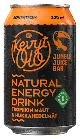 KevytOlo Natural energy drink Hukkahedelmät Tropiikin maut 0,33l