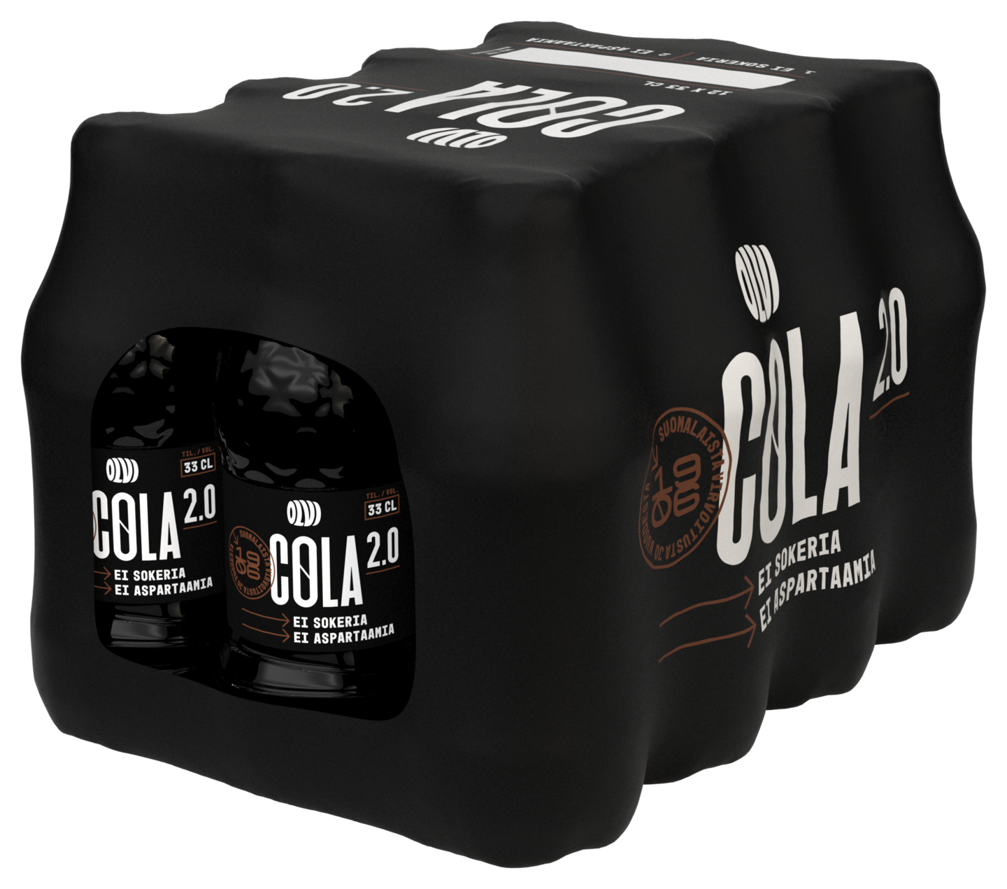 Olvi Cola 2.0 sokeriton virvoitusjuoma 0,33l 12-pack