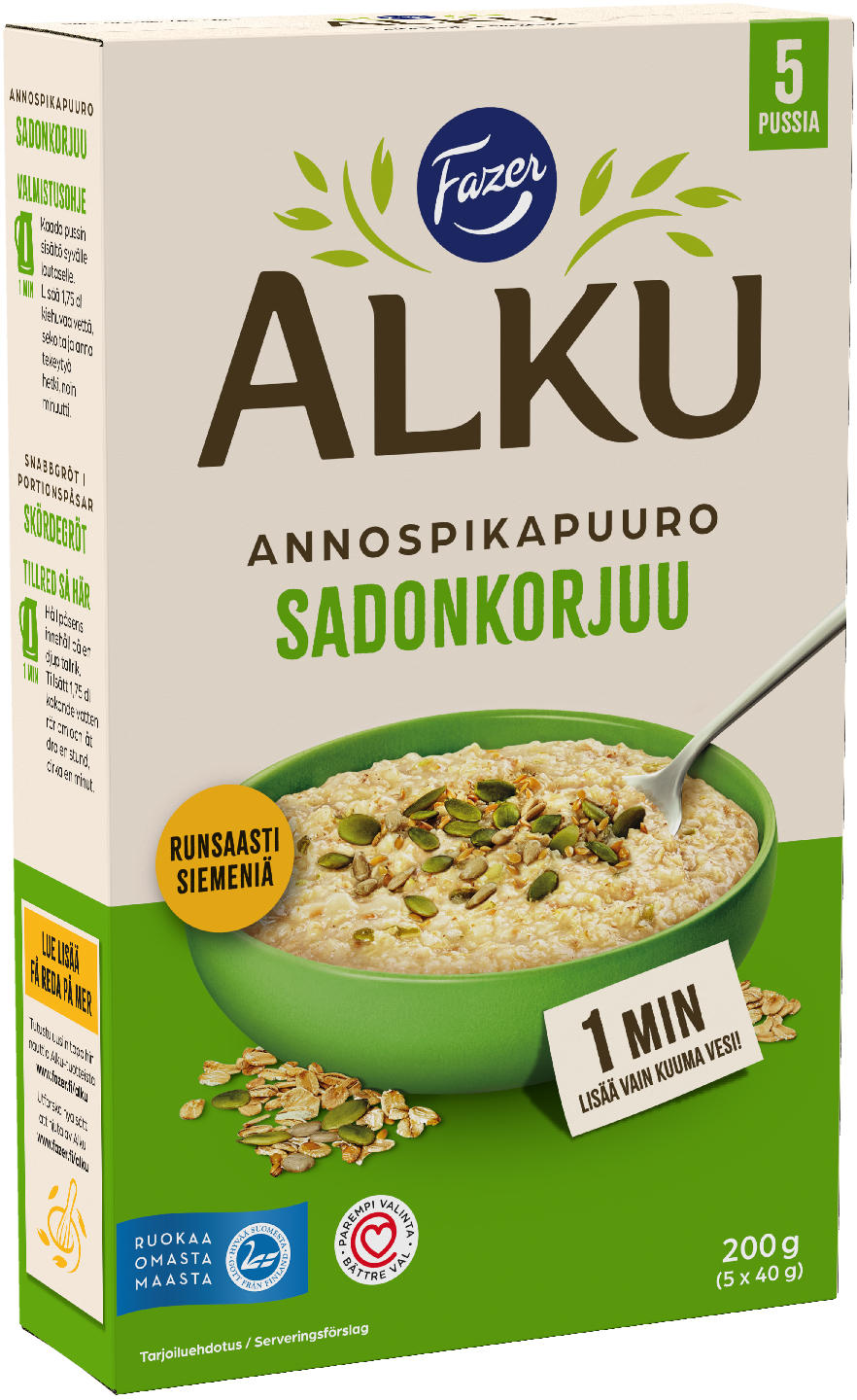 Fazer Alku annospikapuuro 5x40g Sadonkorjuu