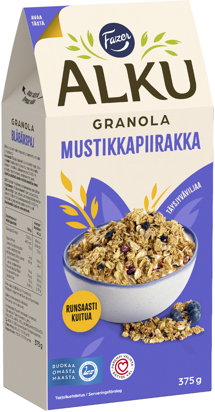 Fazer Alku Granola Mustikkapiirakka 375g