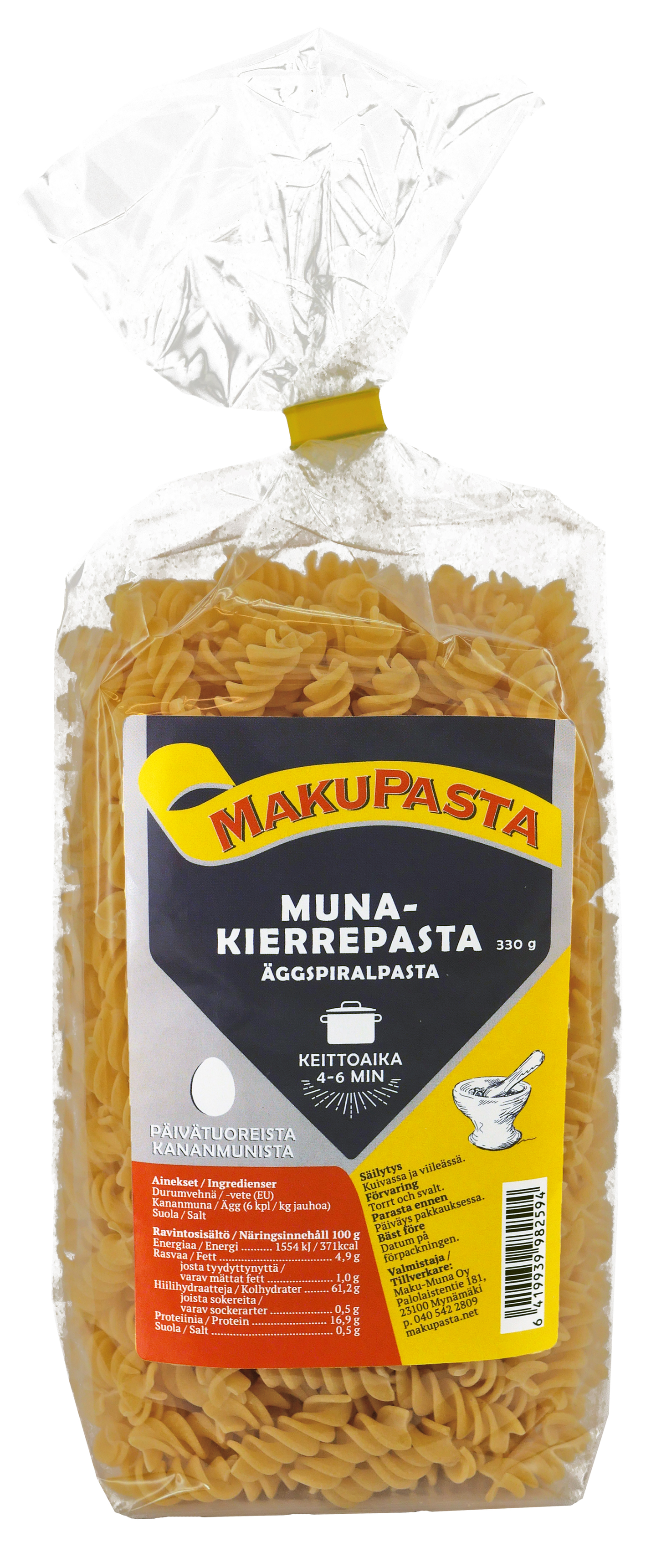 MakuPasta Muna-Kierrepasta 330g | K-Ruoka Verkkokauppa