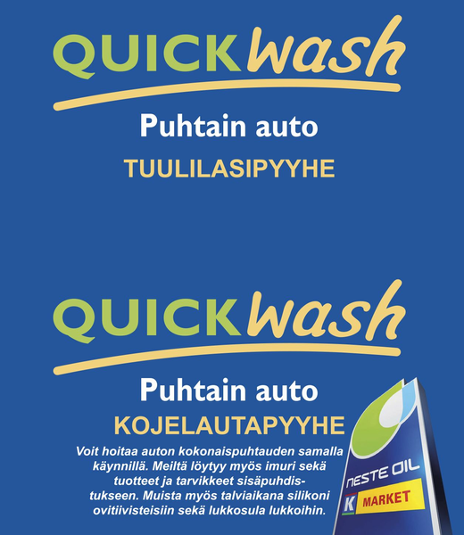Quick wash tuulilasi/kojelauta pyyhe 2osainen KRuoka Verkkokauppa