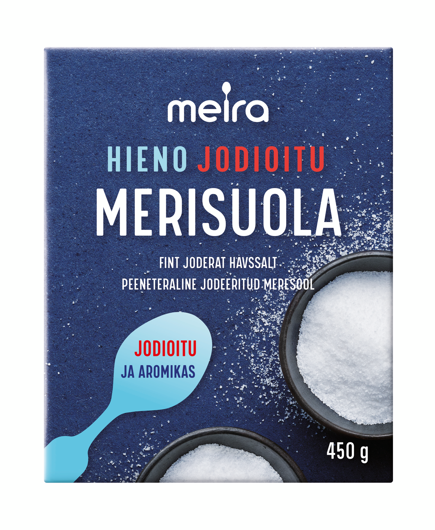 Meira merisuola 450g hieno, jodioitu