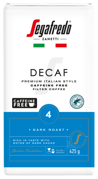 Segafredo Decaf kahvi 425g suodatinjauhatus kofeiiniton RFA