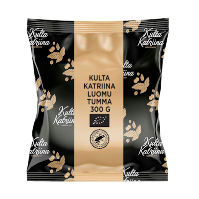 Kulta Katriina Luomu tumma paahto puolikarkea jauhatus kahvi 15x300g RFA