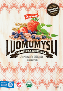 Sysmän Luomumysli Mansikka-Mustikka 400g