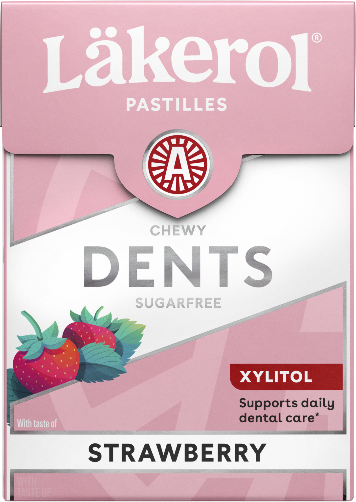 Läkerol dents strawberry cream ksylitolipastilli 85g sokeriton