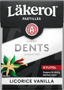 Läkerol dents liquorice vanilla ksylitolipastilli 85g