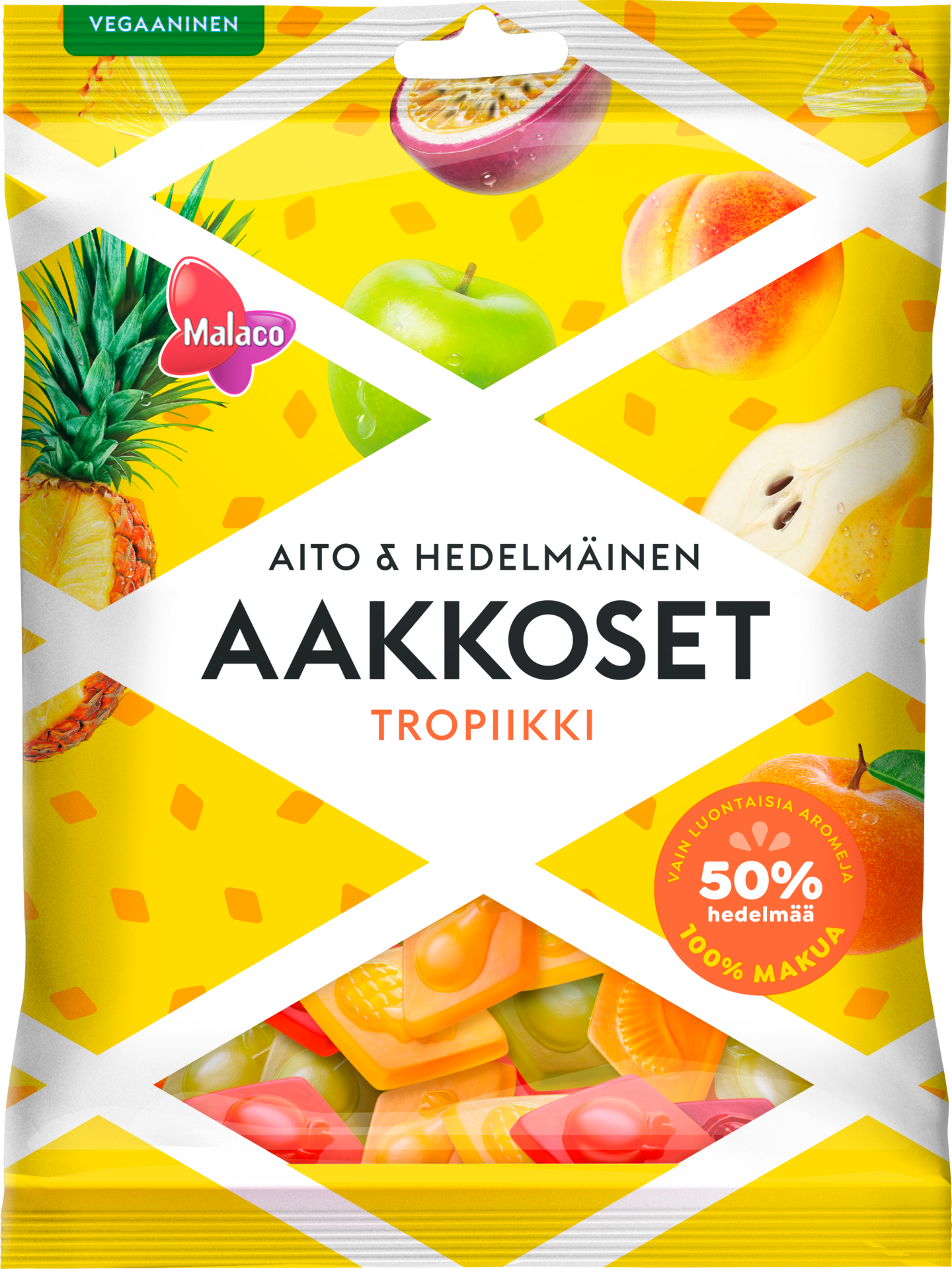 Malaco Aakkoset Tropiikki 230g | K-Ruoka Verkkokauppa